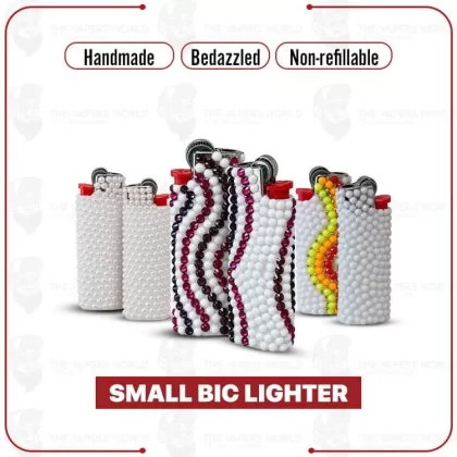 Handmade Bedazzled Small BIC Lighter – Non-Refillable - Warm Wave, Pink Haze