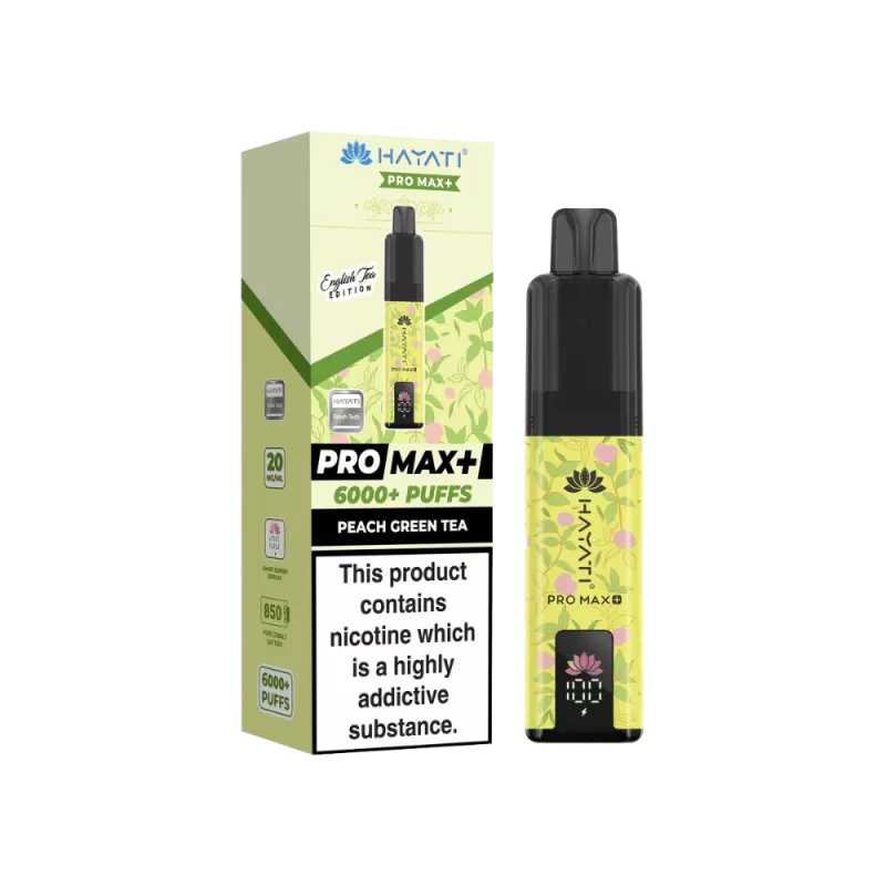 Hayati Pro Max Plus 6000 Puffs Peach Green Tea - 20mg