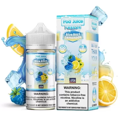 Sale $12.00 – Blue Razz Lemonade Freeze by Pod Juice TFN Series 100mL