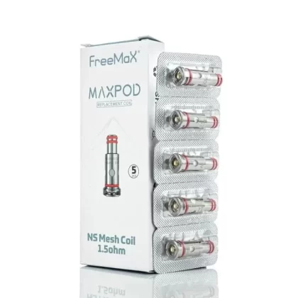 FREEMAX MAXPOD COILS, MAX POD Replacement, 1.0Ω 1.5Ω Mesh (5pks) - Choose#Maxpod 1.0Ω Coils (5pk)>Maxpod 1.5Ω Coils (5pk)