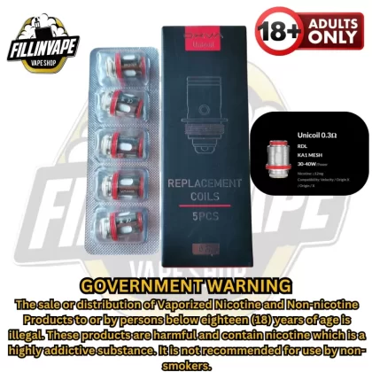 Oxva UNIcoil Replacement Coils - 1pc / 0.3ohm (30-40w)
