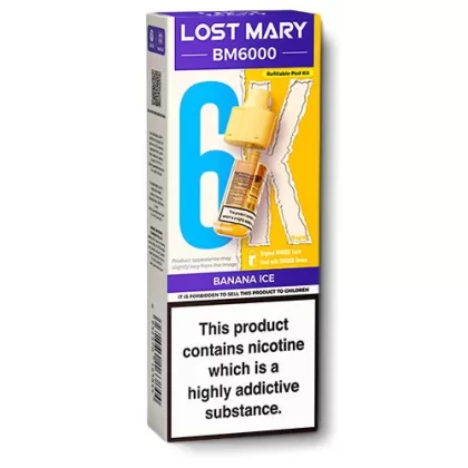 Banana Ice BM6000 Refill Pods by Lost Mary - 20 mg/ml (AE6E71)