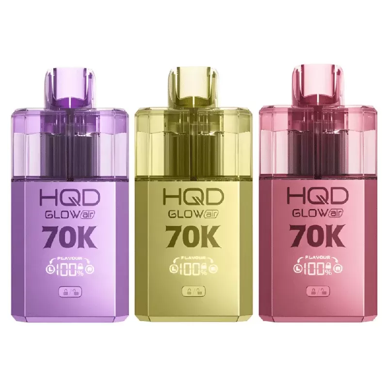 HQD Glow Air 70K Puffs Prefilled Kit Cherry Ice & Strawberry Raspberry Cherry Ice - Nicotine Strength#20mg (121D65)
