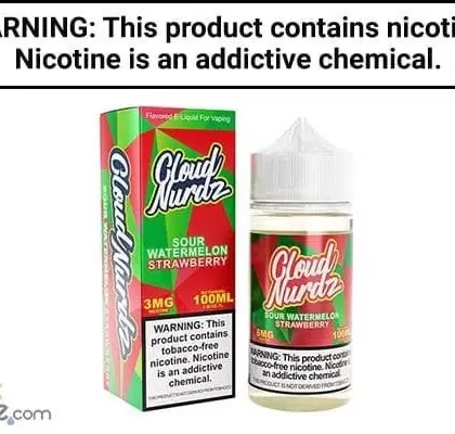 SOUR WATERMELON STRAWBERRY BY CLOUD NURDZ 100ML - Vapejuice