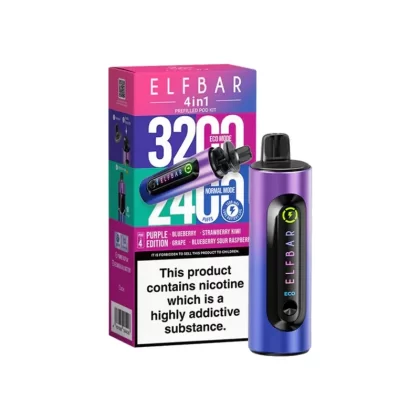 Elf Bar 4in1 Pod Vape Kit - Colour/Flavours#Blue Edition>Blueberry Edition>Summer Edition>Berry Edition>Purple Edition>Special Edition>EB Edition>Ice Drinks Edition>Mixed Fruits Edition>Red (565FE5)