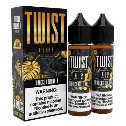 TWIST E-Liquid – Tobacco Gold No.1 - 120ML E-Liquid (Twin 60ML Pack) - 12MG