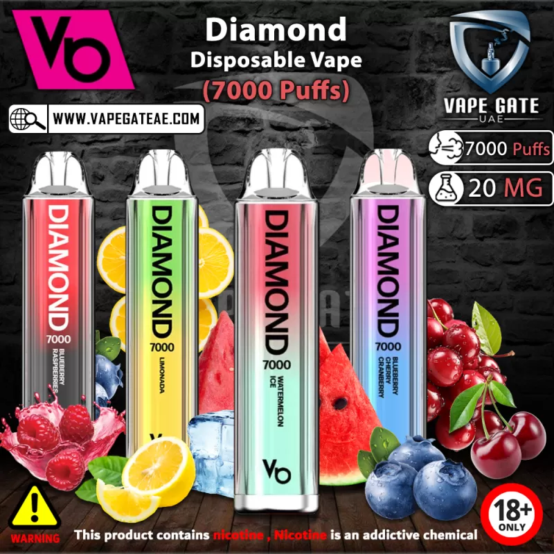 Vapes Bar - Diamond Disposable Vape (7000 Puffs) - Blueberry Cherry Cranberry / 20 mg