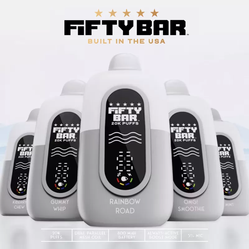 FIFTY BAR "White Series" 20K Puff Powered By BEARD Vape Co. Disposable Device