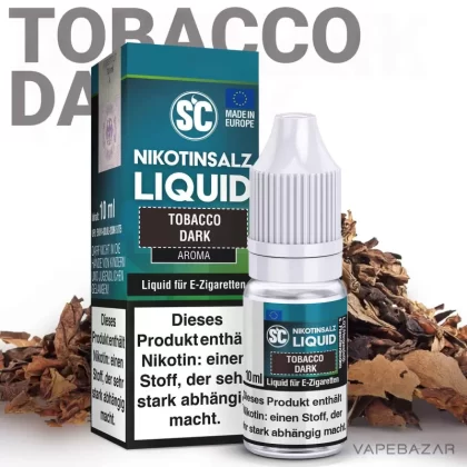 SC Salt Liquid – Tobacco Dark - Propylenglycol, Pflanzliches Glycerin, Nikotinbenzoat, Aroma, Nikotinmalat; 20mg/ml, 10mg/ml; Tabak