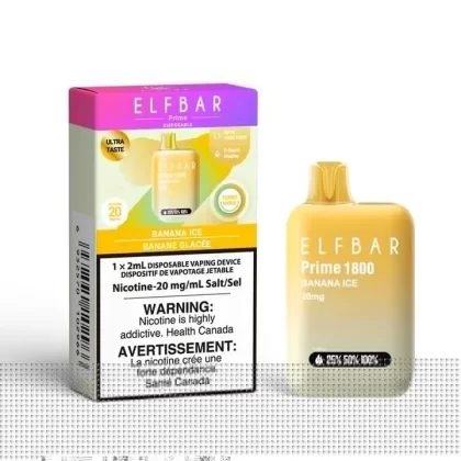 Elf Bar Disposable Vape – 1800 Puffs – Banana Ice - Eliquidsupply