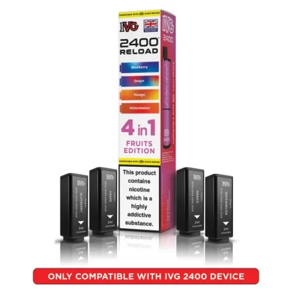IVG 2400 Reload 4-in-1 Prefilled Vape Pods - Cherry Edition