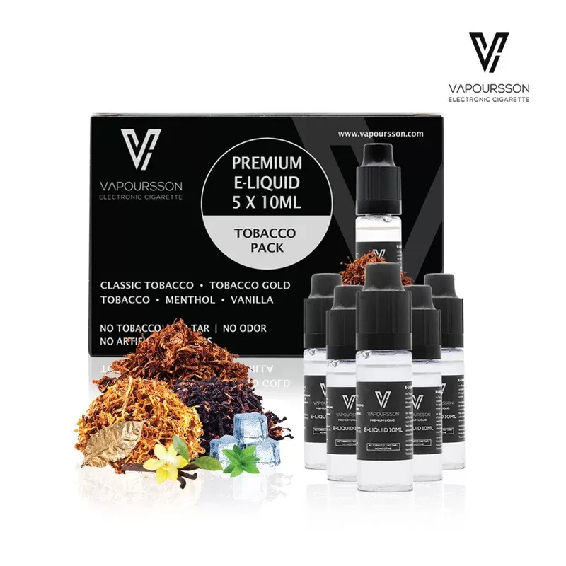 Vapoursson e-Liquid – Tobacco Pack 0mg 10ml Bottle x 5 Pack | Cigee