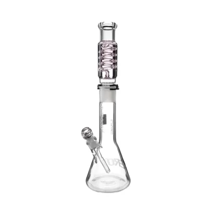 Pure Glass Zero | Freezable Coil Beaker Bong | Pink - Ejuicewarehouse