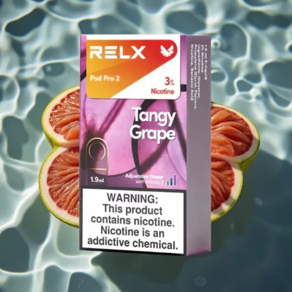 RELX Pod Pro 2 Vape Device – 3% Nicotine, 600 Puffs, 1.9ml, Tangy Grape, 3 Voltage Modes - Bangvapeaustralia