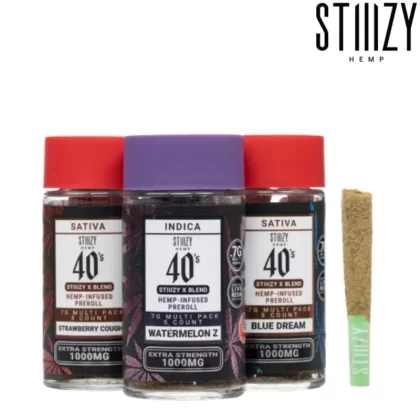 Stiiizy X-Blend Multi Pack Pre-Rolls – 1000mg - Strain#Blue Dream>Strawberry Cough>Watemelon Z~Count#1 Pack>2 Pack (10% off)>3 Pack (10% off) (D12CB5)