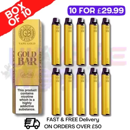 Bora Bora – Gold Bar 600Puff Box of 10