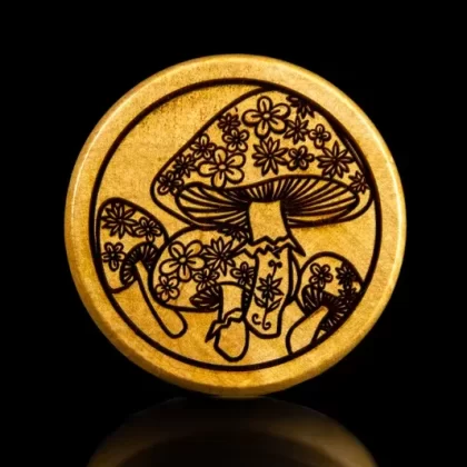Insert Brand Here 3-Piece Wooden Grinder - Design#Vintage Mushroom>Great Wave Off Kanagawa>Devil’s Lettuce>Om Mandala>Egyptian Eye>Kraken Giant Octopus>Flower Mandala>Yin Yang>Tarot 02 The H