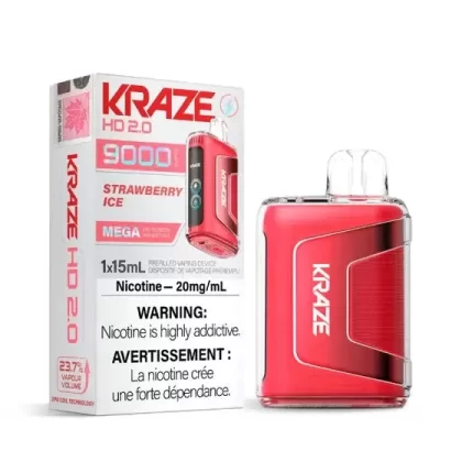 Kraze HD 2.0 Disposable Vape – 9000 Puffs – Strawberry Ice