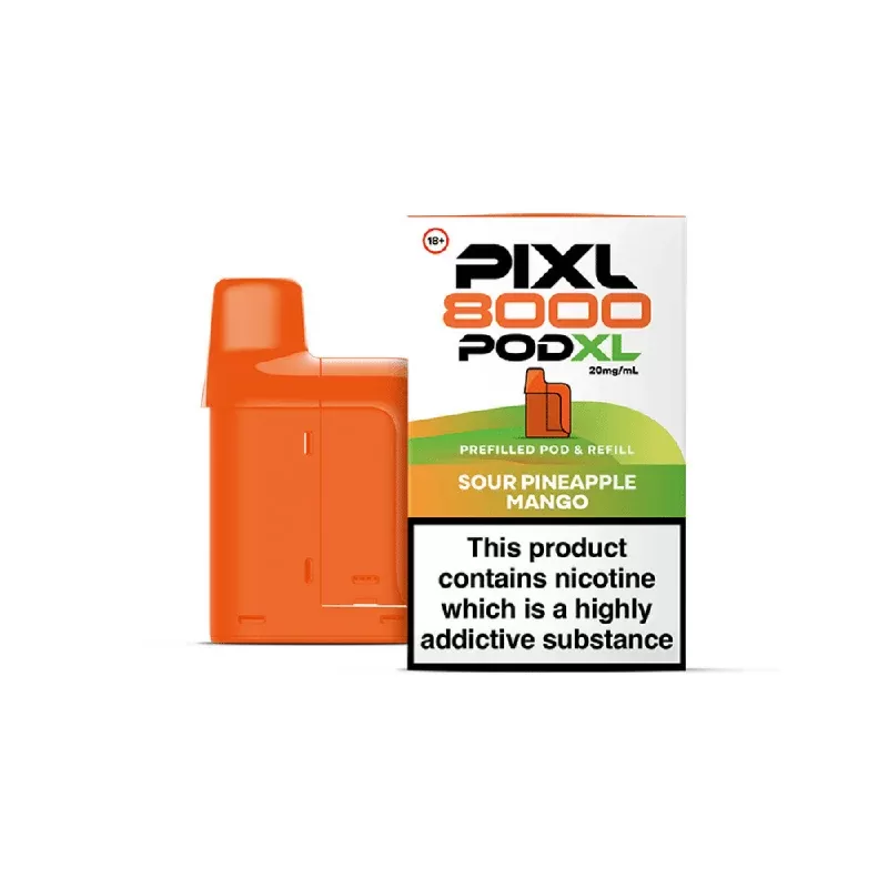 Pixl 8000 Sour Pineapple Mango Refill Pods - Nicotine Strength#20mg