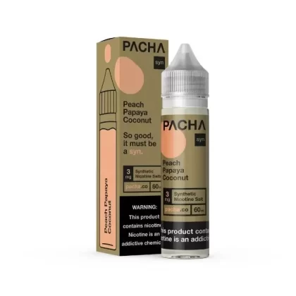 Peach Papaya Coconut E-Liquid by Pacha Syn - Size#60ml~Nicotine#3MG>6MG