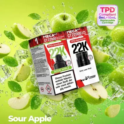 MEGABAR GT22000 Prefilled Pods – Sour Apple (10ml)