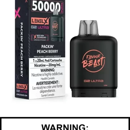 Packin Peach Berry Flavour Beast Level X Ultra Pods