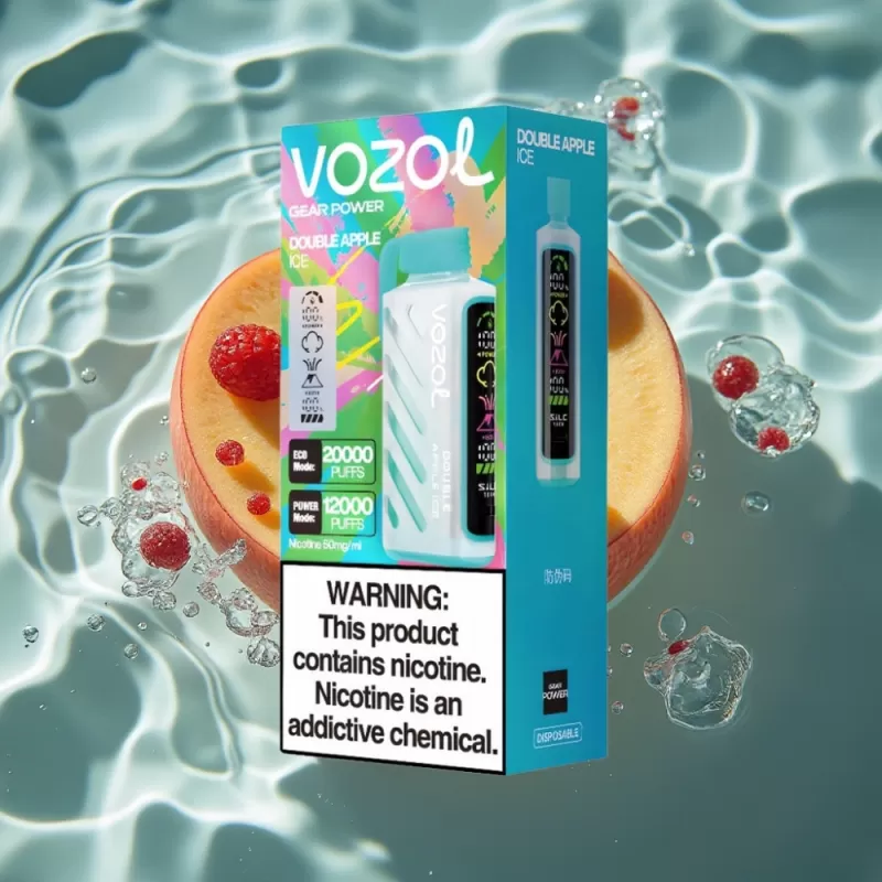 VOZOL Gear Power 20000 Puffs Disposable Vape – Double Apple Ice, 20mL, 5% Nicotine, S.i.L.C. Tech, Dual Mesh Coil - Bangvapeaustralia - Image 2