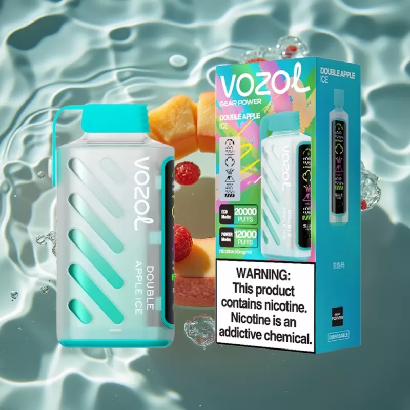 VOZOL Gear Power 20000 Puffs Disposable Vape – Double Apple Ice, 20mL, 5% Nicotine, S.i.L.C. Tech, Dual Mesh Coil - Bangvapeaustralia - Image 3