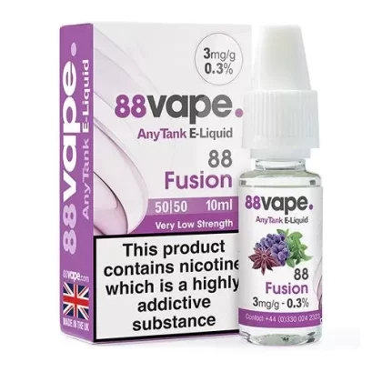Fusion 88 Vape E-Liquid 1mg, 3mg, 6mg, 11mg & 16mg