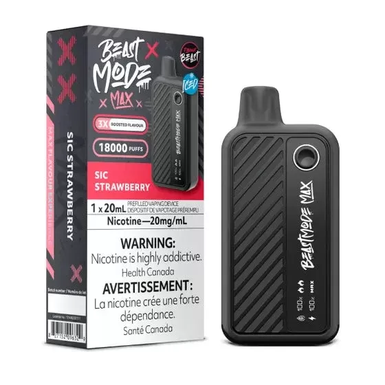 Flavour Beast Beast Mode Max 18K Disposable – 20ML – Sic Strawberry Iced