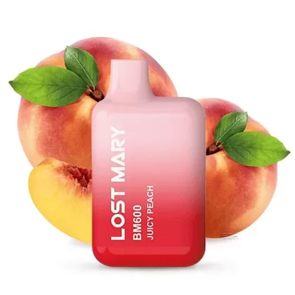 Elf Bar Lost Mary – Juicy Peach – Peach Ice - Elf Bar Lost Mary / Pfirsich / Glycerin / Nikotinsalz / Propylenglykol / Aromastoffe / 20mg/ml / 550 mAh / ca. 600