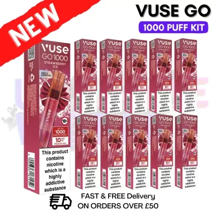 Vuse Go 1000 Strawberry ICE Box Of 10 – £19.99