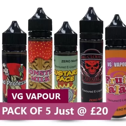 VG Vapour 50ml Shortfill E Liquid (Pack of 5)