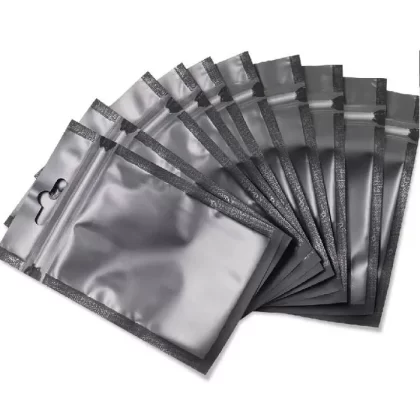 Mylar Bags | 28g Capacity, Matte Black/ClearWindow (50pcs) - Nectarmedicalvapes
