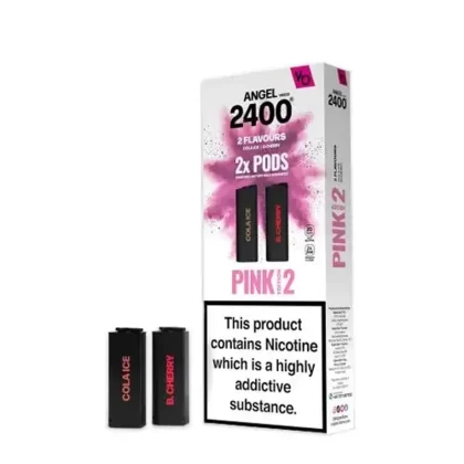 Vapes Bars Angel 2400 Pink Edition 2 Prefilled Pods (2 Pack) - Strength#20mg (14C442)