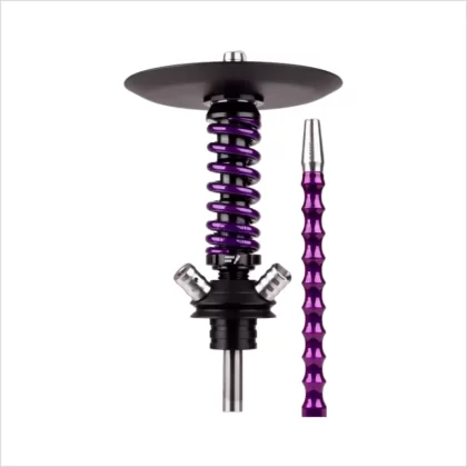 Shisha Mamay Customs Coilover Mini Anod Black Matte Purple Splash - Mamay Customs / Uszczelka / Dyfuzor / Talerzyk / Ustnik / Aluminium / Jasnoniebieski