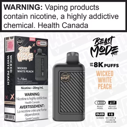 Wicked White Peach BEAST MODE Disposable by Flavour Beast