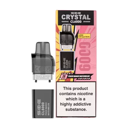 Peach Mango Watermelon SKE Crystal CL6000 Pods - 20mg - Vape Product (D0E1E5)