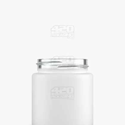 POLLEN GEAR | Flush V2 Rounded Base Matte White Glass Jars | 48mm – 3oz – 120 Count