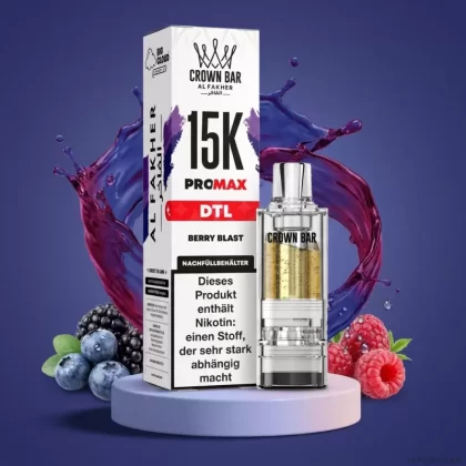 Al Fakher Pods Crown Bar 15K Pro Max – DTL 6mg – Berry Blast