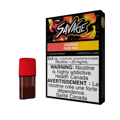 SAVAGE Pod Pack - Strawnana - 20 mg/mL (wholeseller) - Excise ON, 20 mg/mL - ON