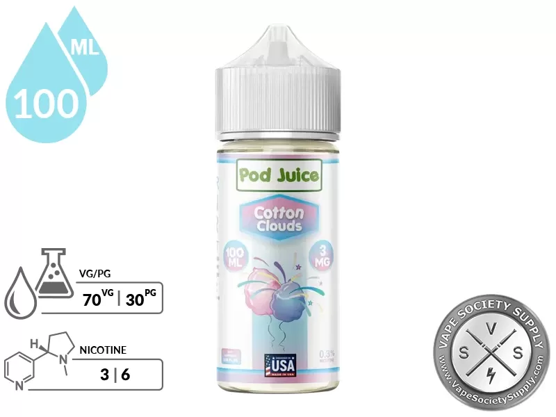 Cotton Clouds Pod Juice 100ml - Vape Product, Vape Product - Image 2