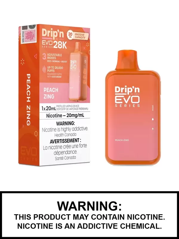 Peach Zing Drip’n EVO 28K Disposable Vape