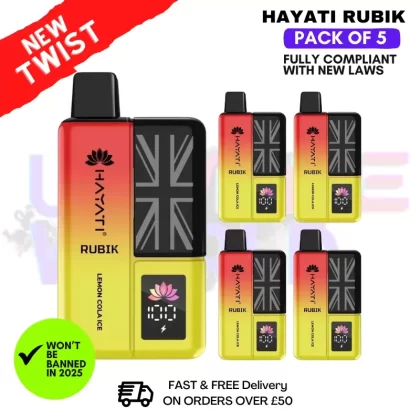 Hayati Rubik 7000 Puff Lemon Cola ICE [PACK OF 5]