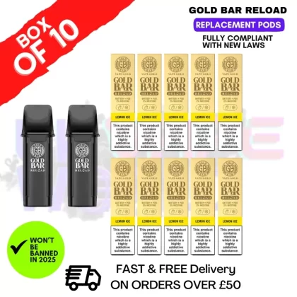 Lemon ICE Gold Bar Reload Prefilled Pods Box of 10