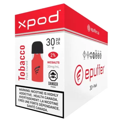XPOD – Flue-Cured Tobacco Vape PODS 30-PACK