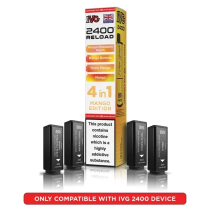 IVG 2400 Reload 4 in 1 Prefilled Pods Mango Edition - Strength#20mg