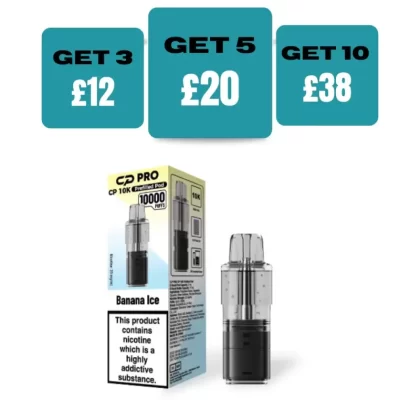 Banana Ice Crystal Pro CP10k Prefilled Pods - £4.99 or 3 For £12 - Banana Ice
