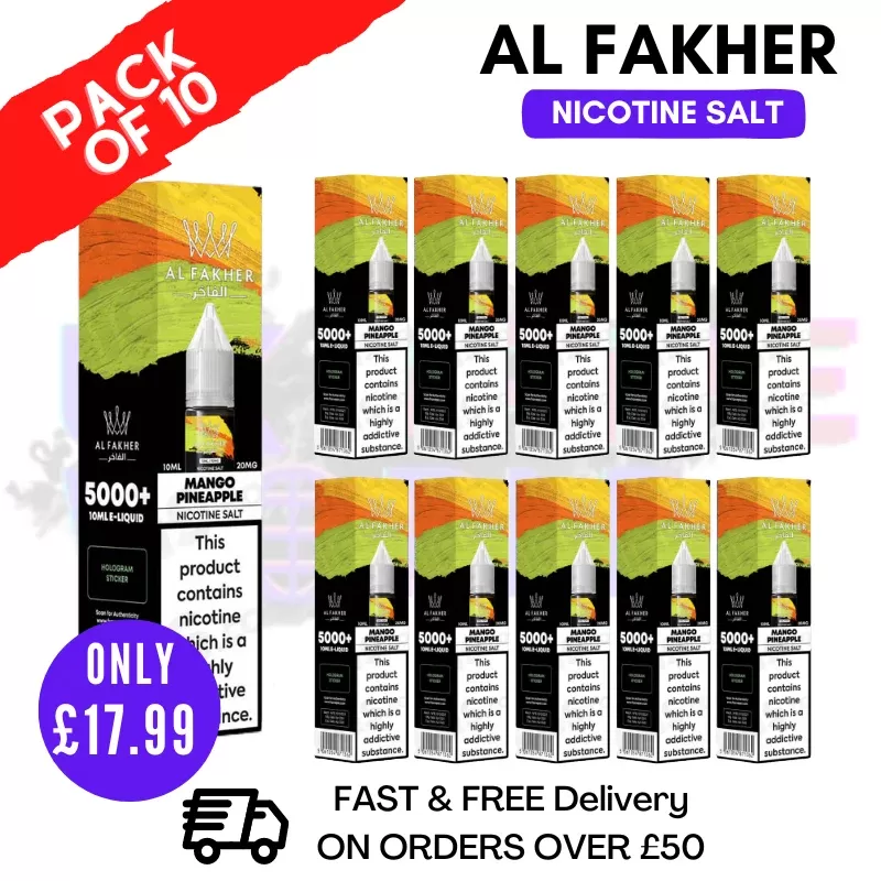 Mango Pineapple Al Fakher 5000+ Nic Salt BOX OF 10