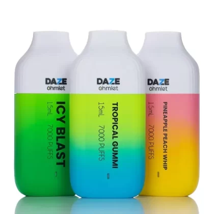7 Daze Ohmlet 7000 Puffs Rechargeable Disposable Vape - 15ML (DISCONTINUED) - Raspberry Dragon Lemonade